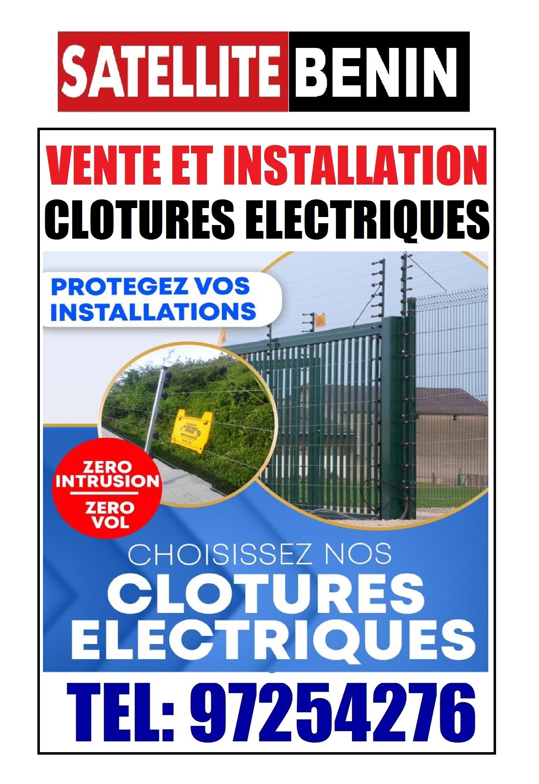 Vente et installation des Barbelées et Fils de clotures electrqiue de securité .