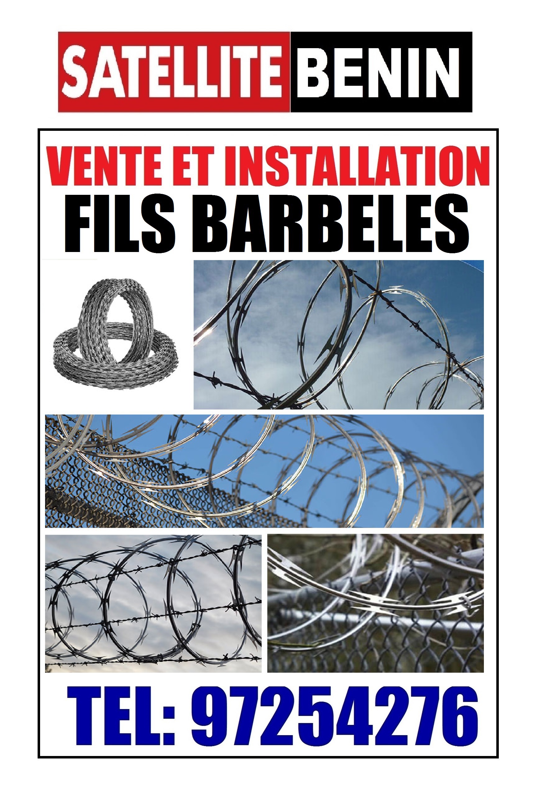 Vente et installation des Barbelées et Fils de clotures electrqiue de securité .