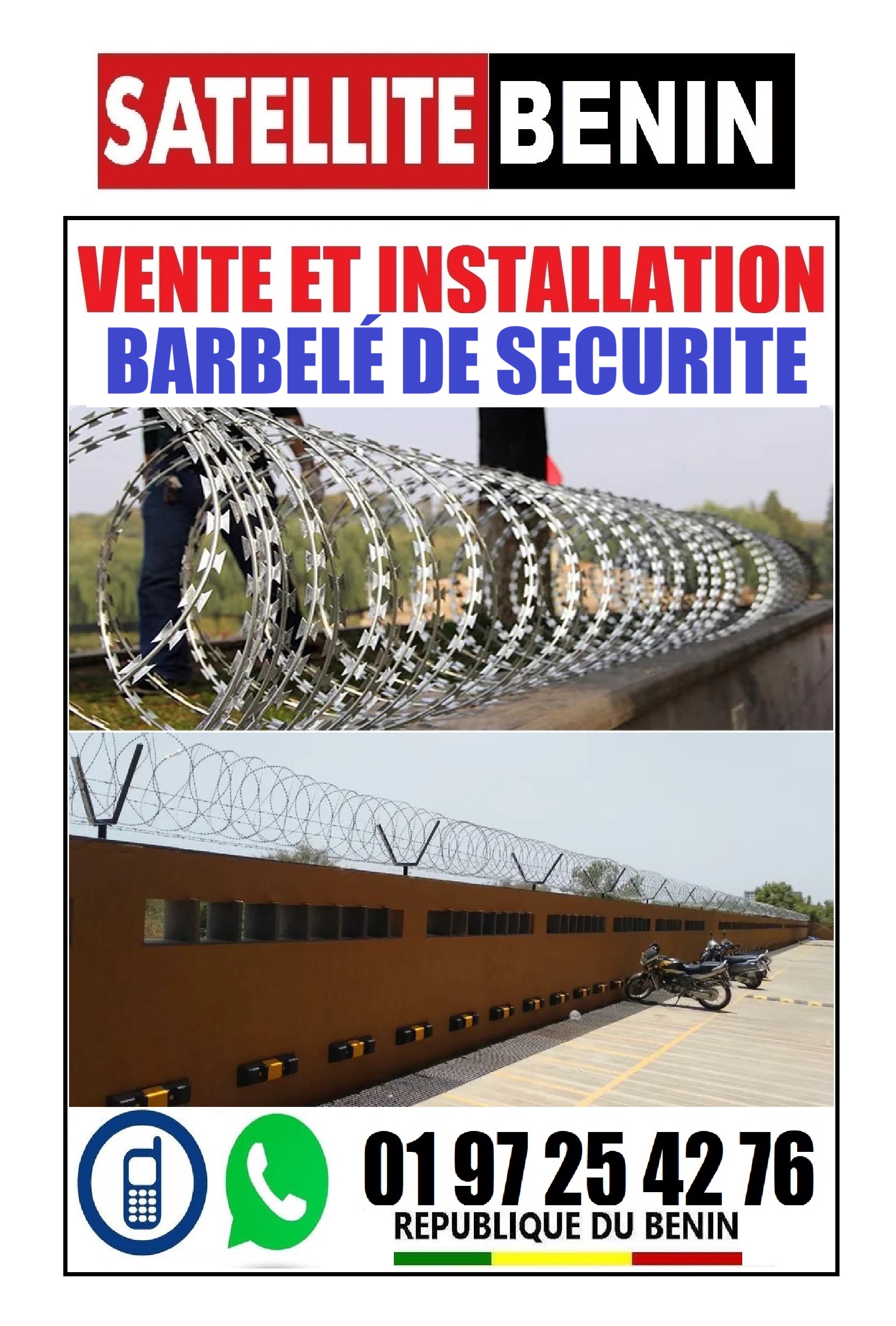 Vente et installation des Barbelées et Fils de clotures electrqiue de securité .