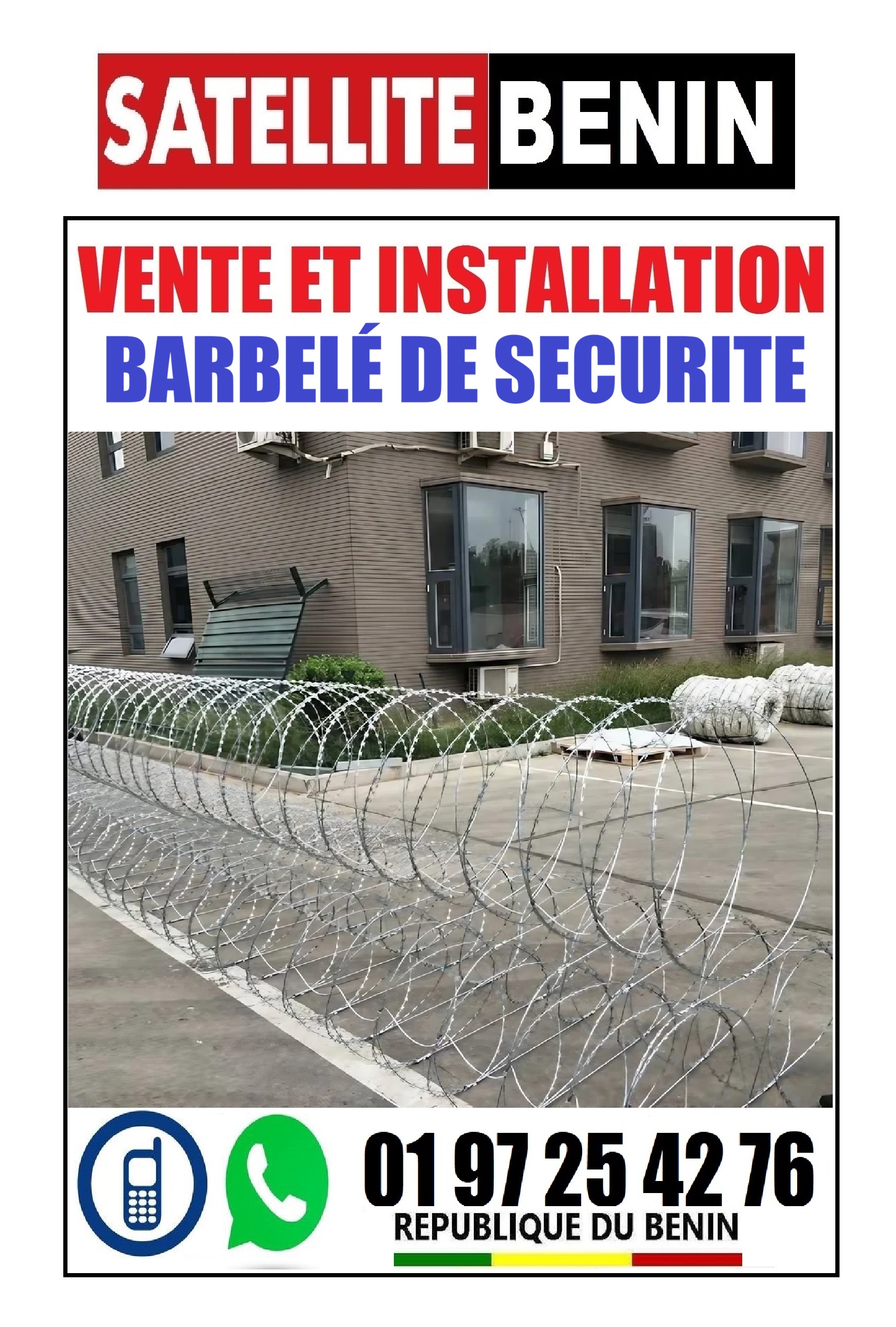 Vente et installation des Barbelées et Fils de clotures electrqiue de securité .