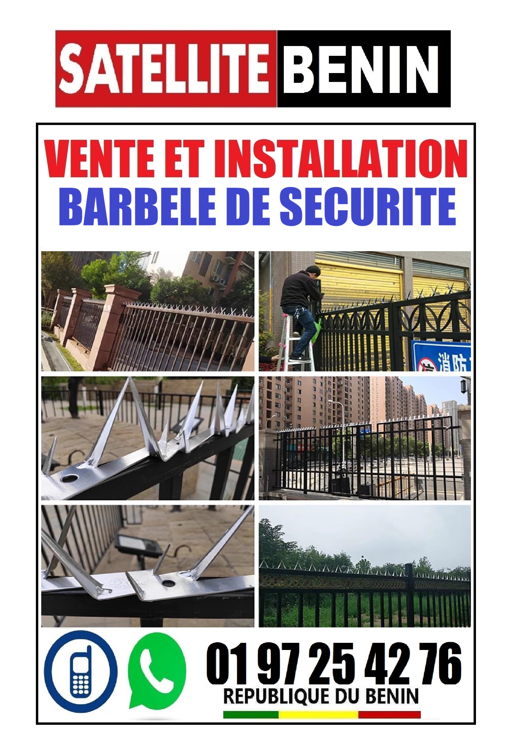 Vente et installation des Barbelées et Fils de clotures electrqiue de securité .