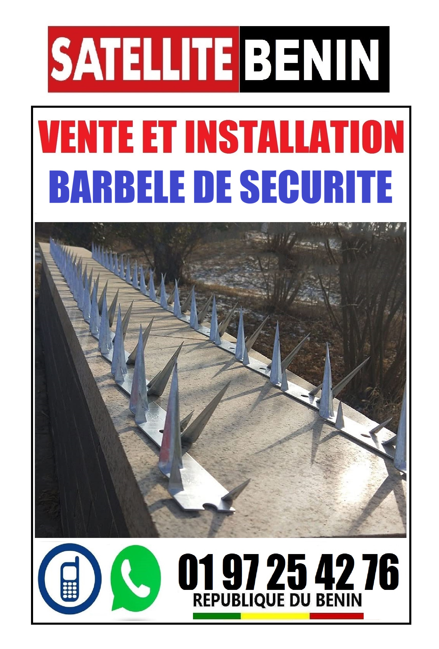 Vente et installation des Barbelées et Fils de clotures electrqiue de securité .