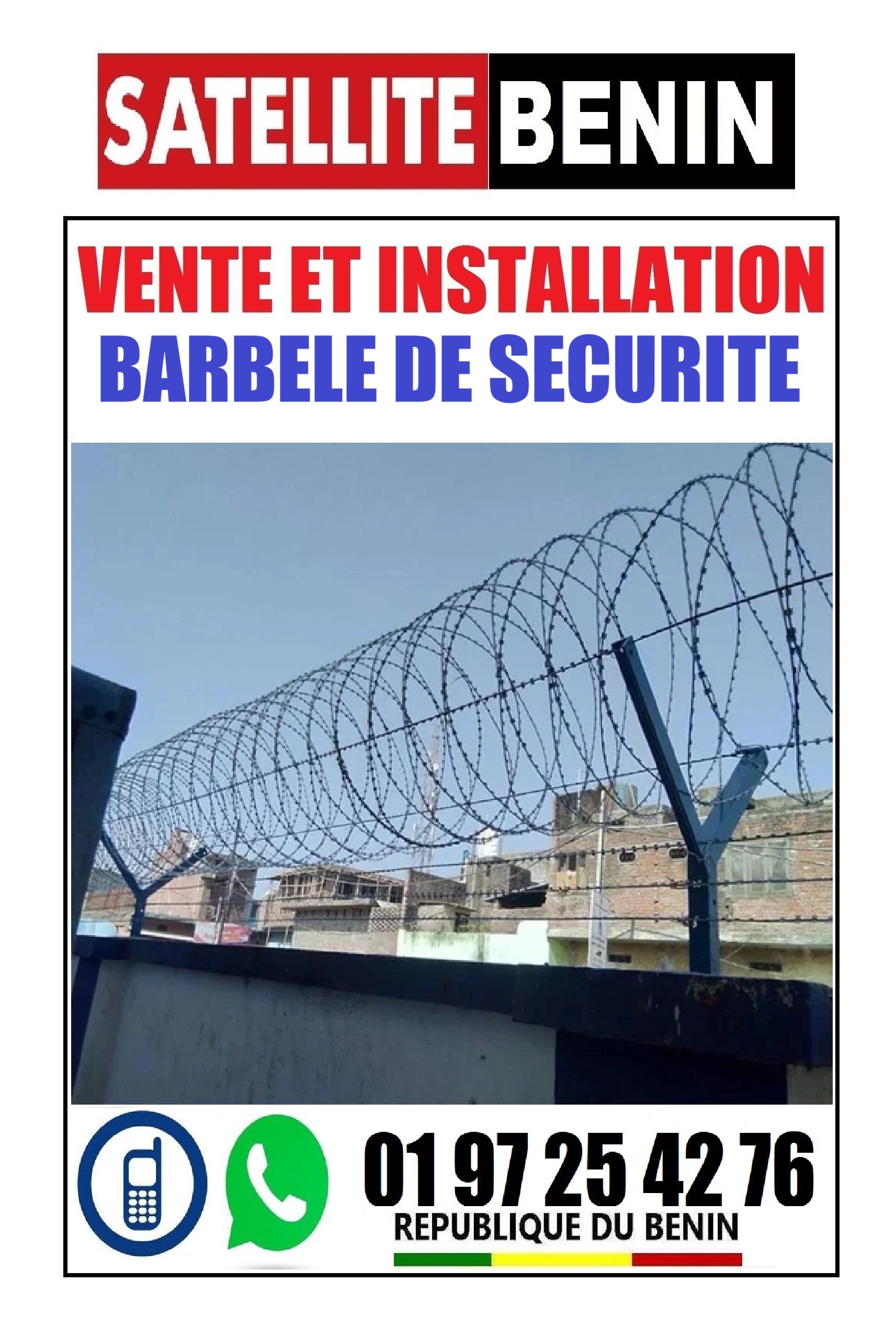 Vente et installation des Barbelées et Fils de clotures electrqiue de securité .