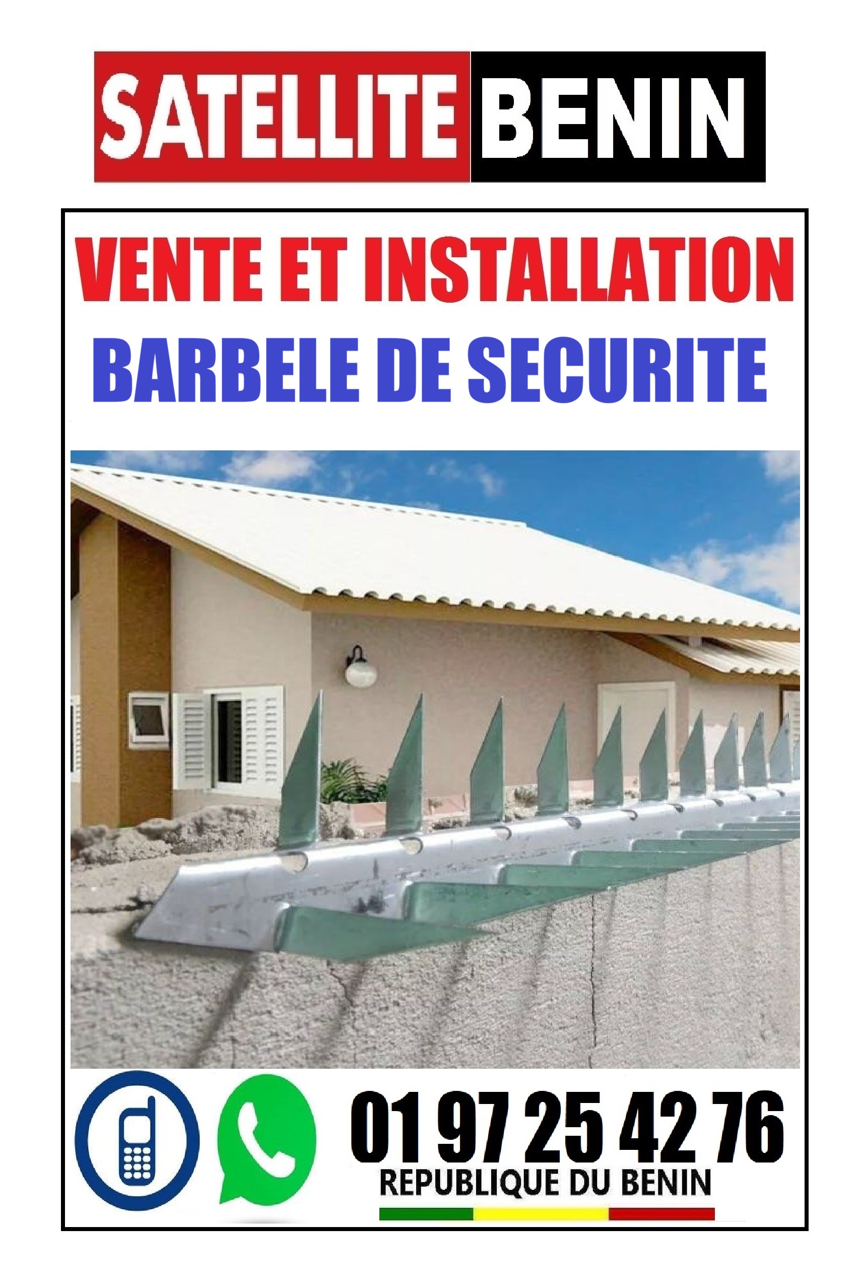 Vente et installation des Barbelées et Fils de clotures electrqiue de securité .
