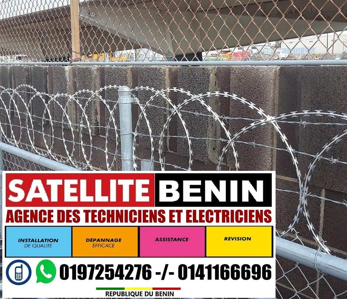 Vente et installation des Barbelées et Fils de clotures electrqiue de securité .