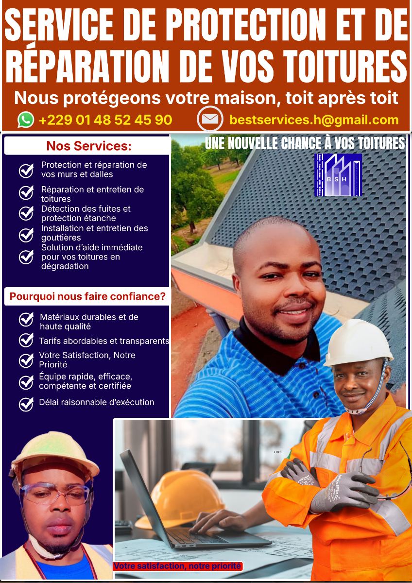 Service de protection et de réparation de vos toitures