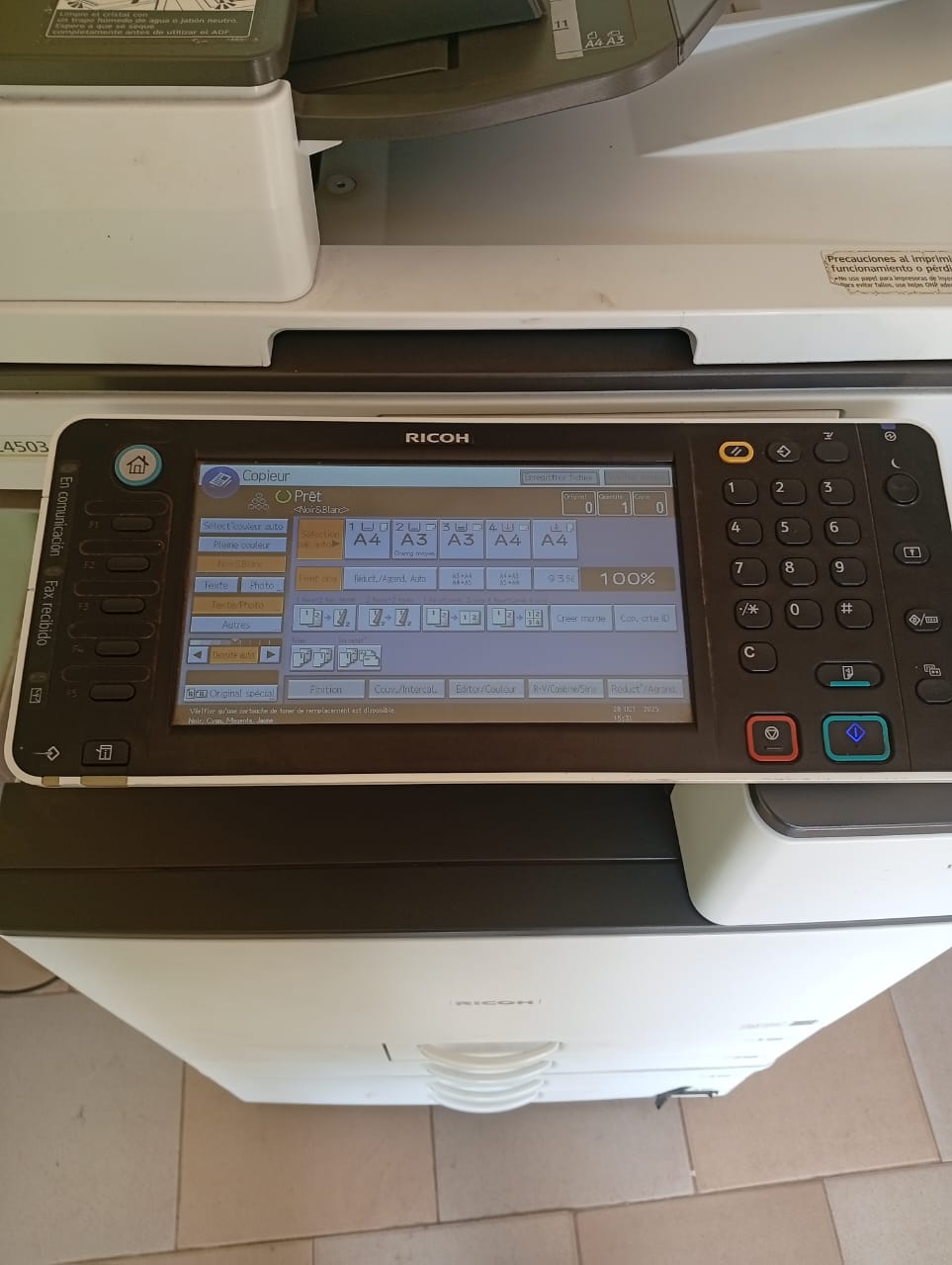 Imprimante Ricoh MP C4503 Couleur Pro A3 A4 Multifonction